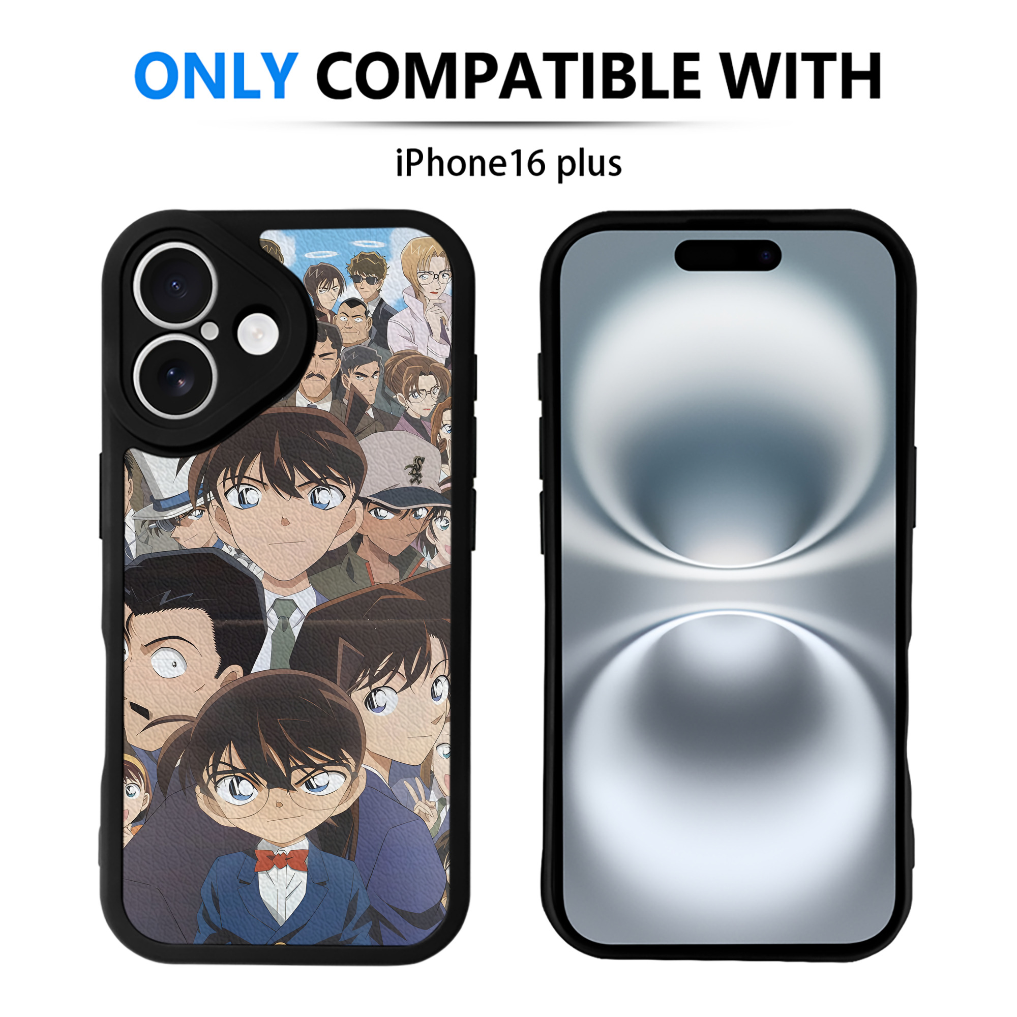（画像用） 名探偵コナン Detective Conan 【iPhone 16シリーズ対応】シリコンスマホケース（レザー調） 材質：シリコン